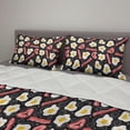 thumbnail image 2 of Bacon Comforter & Sham Bedding Set, Yummy High Protein Breakfast Concept with Scrambled Eggs and Fried Bacon Pattern, 3 pcs Duvet Set Microfiber Filling Quilt, 5 Sizes, Multicolor, by Ambesonne, 2 of 4