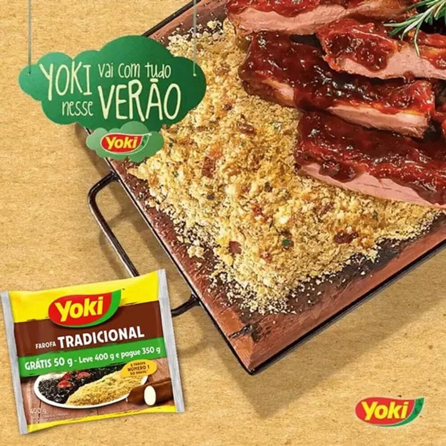 Yoki Seasoned Cassava Flour | Farofa Tradicional Pronta Temperada Yoki 400g