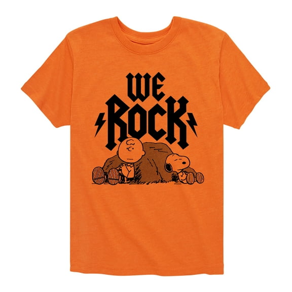 Peanuts - We Rock Charlie Brown And Snoopy - Toddler And Youth Short Sleeve Graphic T-Shirt