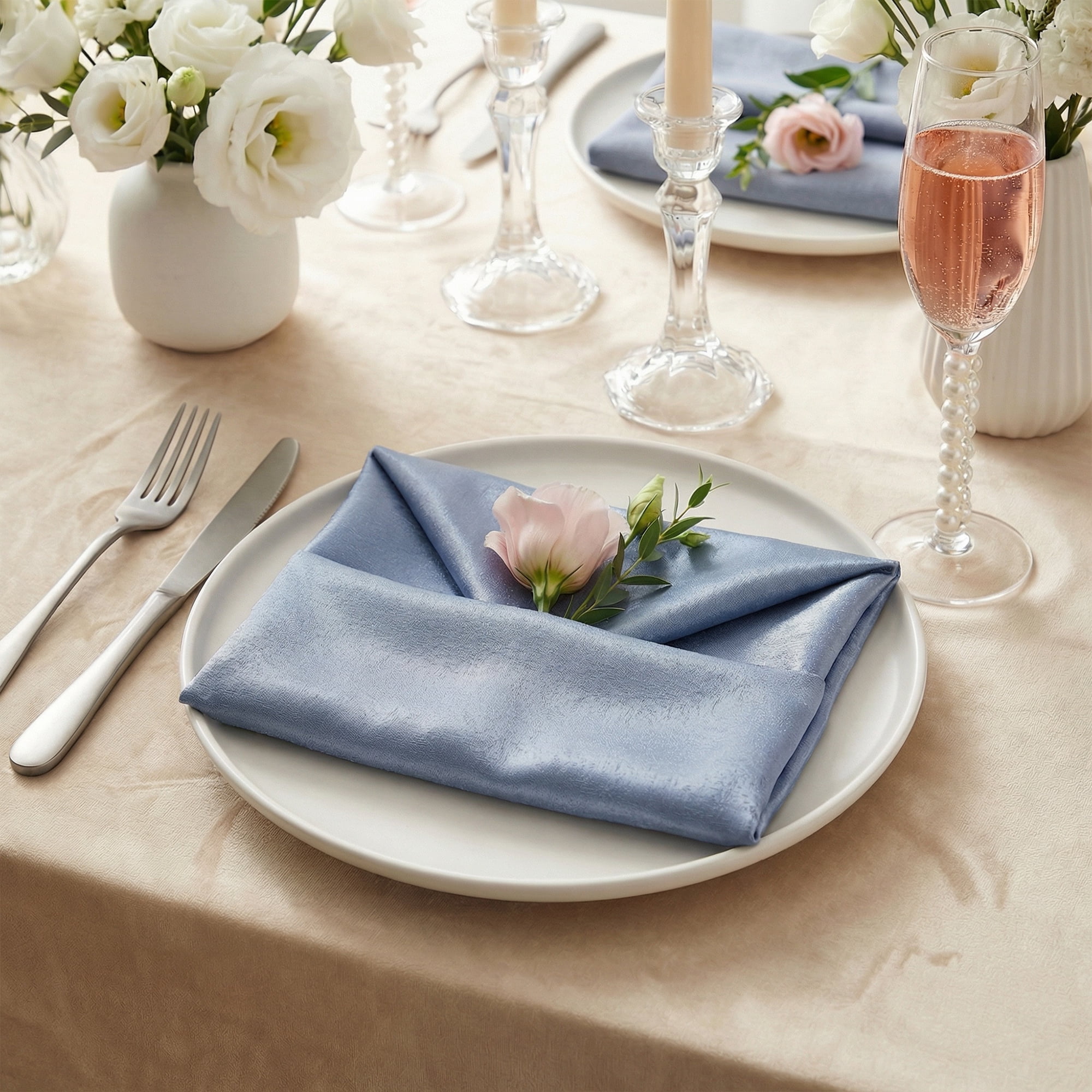 Unique Bargains 12Pcs Polyester Reusable Cloth Napkins Gray 18x18inch