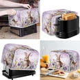 thumbnail image 2 of Renewold 4 Slice Rabbit Toaster Cover for Home Flower Butterfly Microwave Oven Dustproof Cover Easter Day Wide Slot Breadmaker Cover Decoration, Purple, 2 of 6