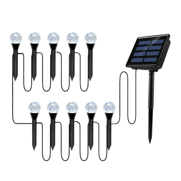 LSLJS Solar Lights For Outside,LED Outdoor Light Waterproof 1 Drag 10 LED Solar Lamp Solar Garden Lights Warm Lamp RGB Color Changing Lamp Night Light For Garden Yard Pathway