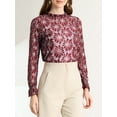thumbnail image 6 of MODA NOVA Juniors Crochet Lace See Through Floral Ruffle Neck Blouse Red S, 6 of 7