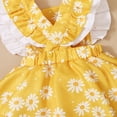 thumbnail image 3 of 3t Mikrdoo Baby Girl Clothes 3-4Y Daisy Print Flying Sleeve Roma Dress + Hairband 2PCS Baby Girl Summer Set, 3 of 7