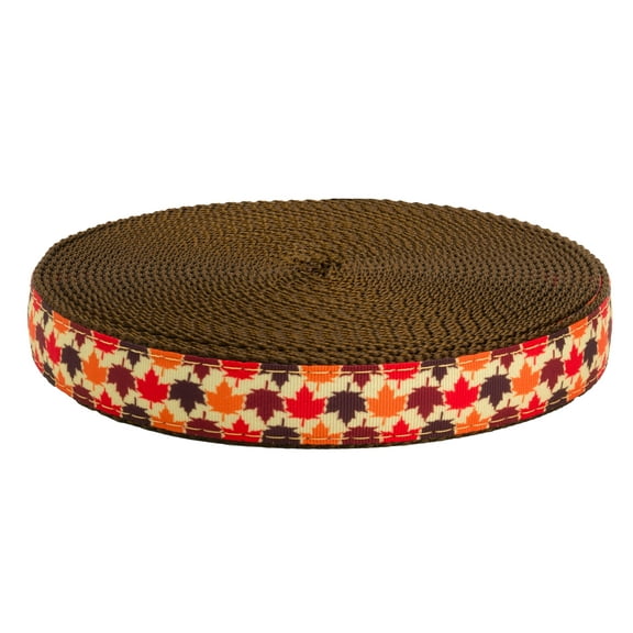 Country Brook Design - Nature Walk on Brown Nylon Webbing (1 Inch, 5 Yards)