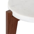 thumbnail image 3 of Kate and Laurel Icelyn Midcentury Plant Stand, Set of 2, White and Walnut Brown, Authentic Marble Indoor Plant Stand, 3 of 9