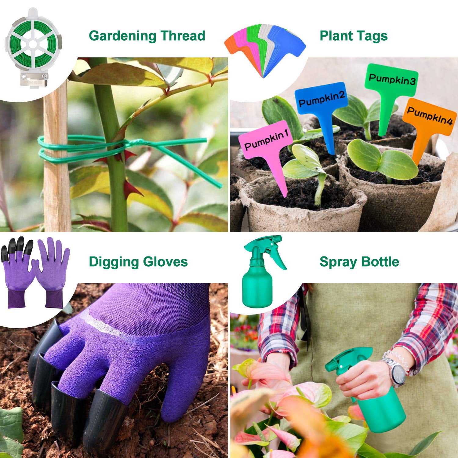 Garden Tools Set 83 Piece, Succulent Tools Set Included, Heavy Duty Aluminum Gardening Tools for Gardening, Non-Slip Ergonomic Handle Tools, Storage Tote Bag, Gifts Tools for Women-A