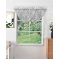 thumbnail image 2 of Gray White Check Sheer Waterfall Valance Curtains for Window, Vintage Farmhouse Buffalo Plaid Rod Pocket Sheer Topper Swag Curtains for Living Room, Kitchen 38.5"W x 47.2"L, 2 Panels, 2 of 7