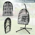 thumbnail image 4 of Costway Patio Hanging Egg Chair with Stand Waterproof Cover Folding Basket Cushion Grey, 4 of 10
