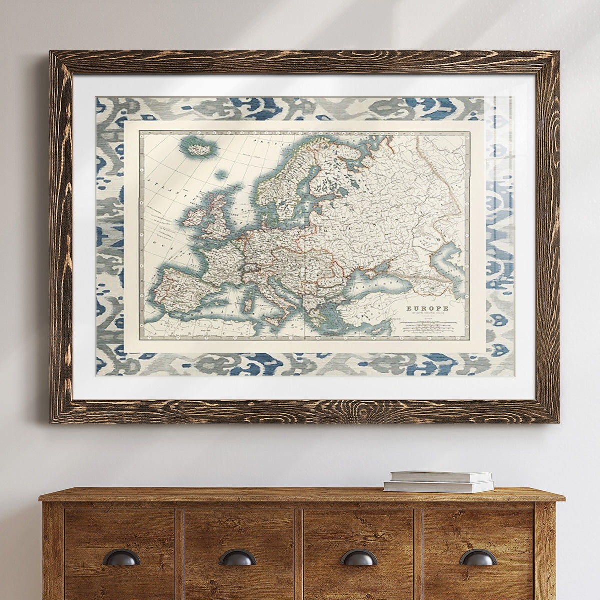 Bordered Map of Europe-Premium Framed Print - Ready to Hang