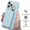 thumbnail image 5 of ELEHOLD Case for iPhone 14 Pro Max,Detachable Lanyard Crossbody Leather Wallet Case with Ring Holder & Mirror,Blue, 5 of 8
