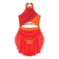 thumbnail image 4 of iiniim Girls Lyrical Dance Ballet Dress Gymnastics Leotard Latin Jazz Stage Performance Fluorescent Orange 8, 4 of 7