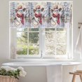 thumbnail image 4 of Christmas Valances for Windows, 42 x 18in, Western Cowboy Snowman Christmas Tree Snow Scene Rod Pocket Kitchen Valance Curtain Light Filtering Window Treatments for Living Room Bedroom, 1 Panel, 4 of 7