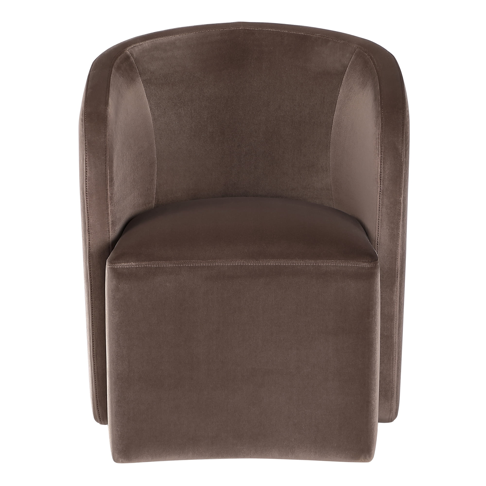 Steve Silver Annie Chocolate Velvet Upholstered Barrel Chair with Casters