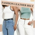 thumbnail image 3 of WHIPPY Women's Leather Belts for Jeans Dresses Pants Casual Ladies Belt with Gold Buckle 3 Pack, 3 of 7