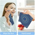 thumbnail image 7 of Blue Abstract Mandala Pattern Washcloth 12x12in Set, 4 Pack Absorbent Cotton Towel Square Kitchen Dishes Towels, Soft Cleaning Face Hand Towel Fast Drying Wash cloth, 7 of 7