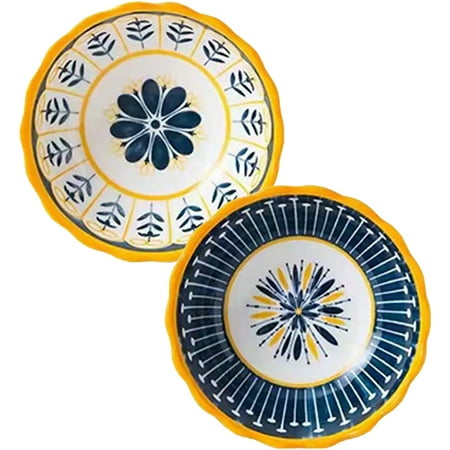 

Bestonzon 2pcs Ceramic Sauce Dishes Creative Sauce Serving Trays Small Condiment Plates 170ml