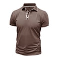 thumbnail image 4 of Blusa de Manga Corta de los Hombres Botones de Color Sólido Al Aire Libre Transpirable Cuello de Vuelta, Sudadera Suelta Casual para Diario, 4 of 8