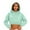 #013 Green, variant on Felirenzacia Women's Cropped Hoodie, 350g Hooded Sweatshirt, Elastic Waistband Cuffed Pullover Tops, S-3XL
