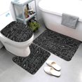 Bathroom Rugs Sets 3 Piece Black Scientific Absorbent Bathroom Mat