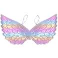 thumbnail image 1 of 2pcs Kids Angel Wings Cosplay Props Halloween Party Costumes Angel Wings Performance Dress Accessories For Halloween, Wedding, Festival (Rainbow Color), 1 of 4