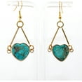thumbnail image 6 of Blue Multicolored Sea Sediment Jasper Heart Gold Earrings BMSSJGE2, 6 of 8