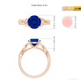 thumbnail image 5 of ANGARA Lab Grown 2.2 Ct Blue Sapphire Celtic Knot Engagement Ring for Women in 14K Rose Gold (Size-8mm) | September Birthstone, Anniversary, Jewelry Gift for Women | Lab-Grown Blue Sapphire Ring, 5 of 8