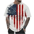 thumbnail image 2 of Runfenguu Shirts for Men Comfy Casual America Flag Printed Short Sleeve T Shirts Summer Basic Tee, 2 of 5
