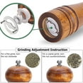 thumbnail image 3 of Ikoopy 4Pcs Wood Salt Grinder With Ceramic Core Adjustable Coarseness Pepper Grinder Anti Rust Wear Resistant Manual Pepper Mill for Kitchen Barbecue Camping, 3 of 11