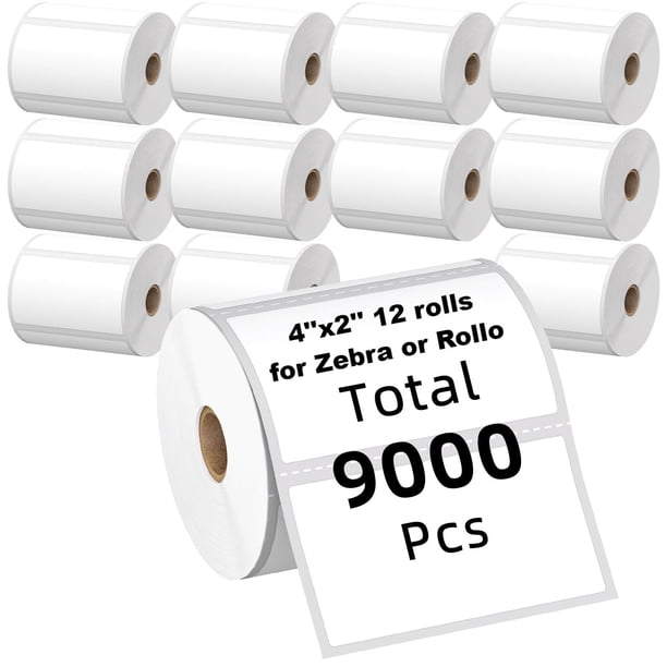 Etiquetas térmicas Zebra 4x2, 9000 unidades, térmicas directas, 750 unidades, rollo