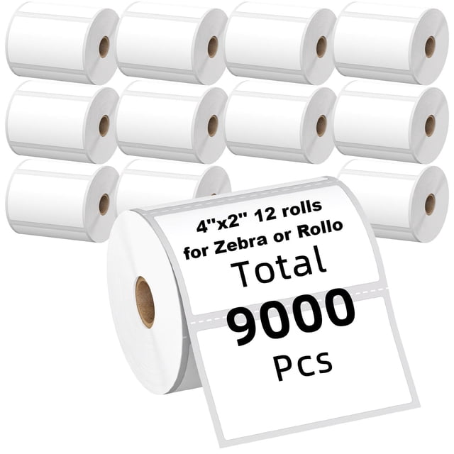Etiquetas térmicas Zebra 4x2, 9000 unidades, térmicas directas, 750 unidades, rollo