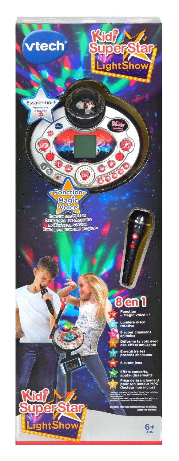 VTECH - Kidi Superstar Lightshow Noir - Micro Karaoké Enfant pas cher