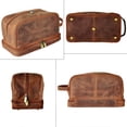thumbnail image 4 of Leather Toiletry Bag Shaving Dopp Kit Travel Case Cosmetic Toiletries Organizer Makeup Bag for Men & Women by Rustic Town, 4 of 10