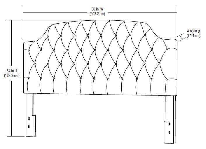 Dorel Living Lyric Button Tufted Faux Leather King Headboard, White