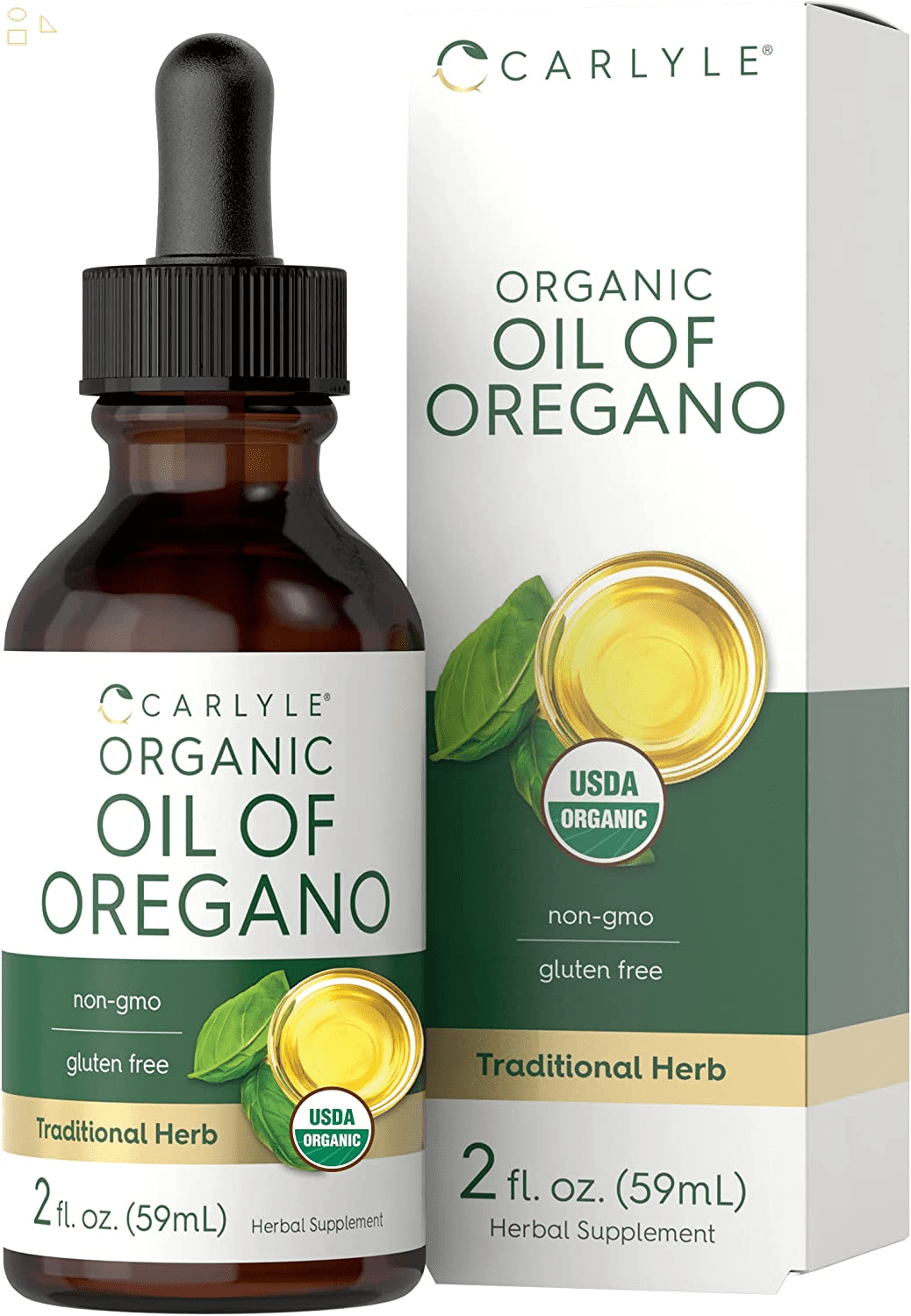 Organic Oil of Oregano 2 Fl Oz Liquid Vegan, USDA Certified Non