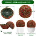 thumbnail image 3 of Accreate Decorative Topiary Balls - Indoor/Outdoor Flower Balls with Hanging Chains, Red 21in, 3 of 7