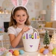 thumbnail image 3 of Easter Bunny Basket Long Ears Bunny Storage Basket Tote Bag Easter Eggs Storage Basket Kids Gift Storage Tote Bag, 3 of 3