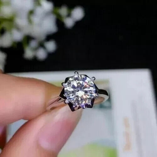 2CT Round Cut Lab-Created Diamond 14K White Gold Plated Girlfriend's Gift Ring