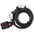 thumbnail image 1 of Candado de cable antirrobo para bicicleta Candado de seguridad para bicicleta multipropósito Candado de cuerda para bicicleta sin llave con LED Inevent OD006444-00, 1 of 7