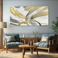 thumbnail image 3 of AEFER Abstract Wall Art Black and White Grey Gold Leaf Canvas Paintings Wall Decor Framed Artwork for Living Room Kitchen Hallway Office Wall Decor 20x40 In, 3 of 6