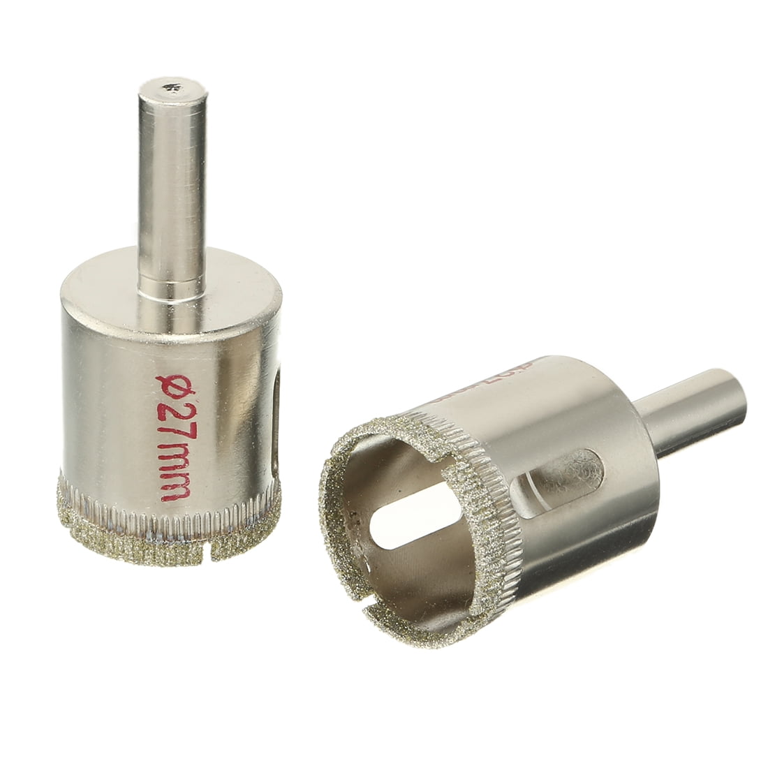 2Pcs 27mm Diamond Particles Coating Tip Hole Saw Drill Bit for Glass