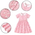 thumbnail image 2 of QUDDERR Little Girls Printed Dresses 2-8T Kids Flower Short Sleeve Dresses Toddler Baby Summer Cotton Casual Swing Sundress, 2 of 9