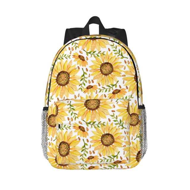 Easygdp Watercolor With Sunflowers Mochila Ligera de 15 Pulgadas para Estudiantes, Mochila Cómoda para la Escuela y Viajes, Correas Ajustables