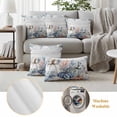 thumbnail image 6 of Pumpkin Coastal Outdoor Waterproof Pillow Covers, Blue Thanksgiving Starfish Shell Fall Decorative Square Throw Pillowcase Sofa Cushion Sham for Patio/Couch/Chair, 16"x16" 2 Pack, 6 of 8