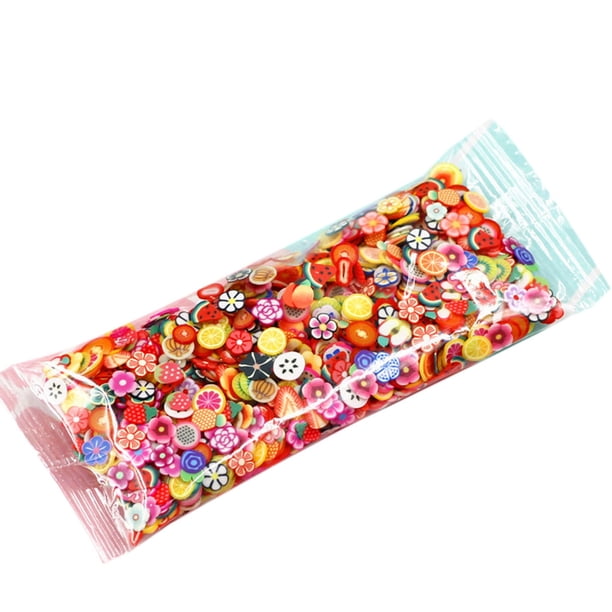 Soidarity Paquete de 1000 rebanadas de uñas de arcilla polimérica, pegatinas para manualidades, pedicura, decoración artística para uñas, hogar para Arte de uñas flor de la fruta 3-5 mm Soidarity MJ12955-03