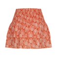 thumbnail image 5 of Xixinqiwan Women's Plus Size Skirt,Women's Mini Skirt Mini Skirt Pleated Ruffle Printed Fashion Floral Skirts Half Skirts for Beach Wear, 5 of 6