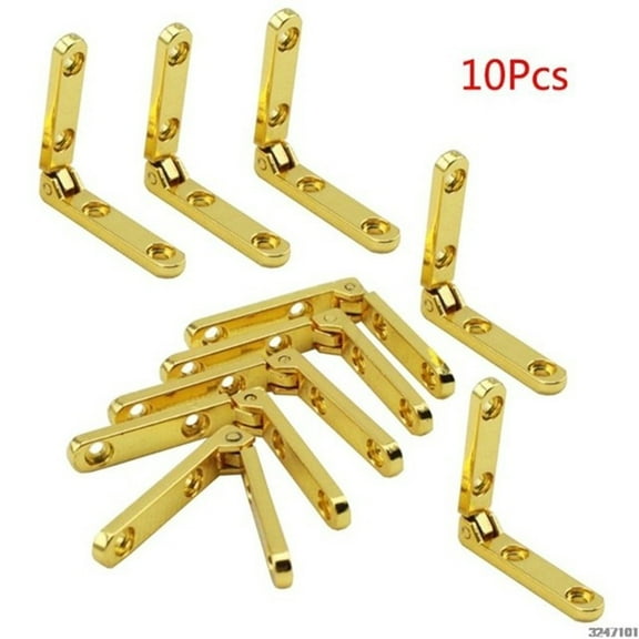 10-Pack 90 Degree Hinges Zinc Alloy Spring Hinges Suitable For Wooden Box Jewelry Box Long Brick Vertical Hinges