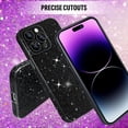 thumbnail image 5 of Compatible with iPhone 14 Pro Max Glitter Case Women Girls Bling Sparkle Phone Case Camera Lens Protection Slim Soft Bumper Shockproof Protective Cover for iPhone 14 Pro Max 6.7 inch, Black, 5 of 6