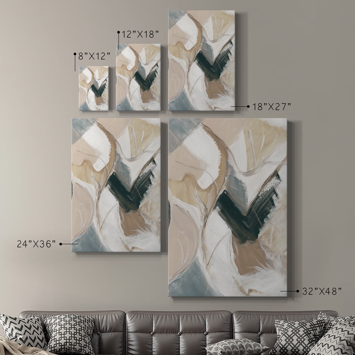 Marble Lines II Premium Gallery Wrapped Canvas - Ready to Hang