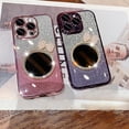 thumbnail image 5 of Designed for iPhone Case,Luxury Electroplated Gradient Glitter with Make Up Mirror Clear Camera Lens Protection Shockproof Protective Cover Phone Case (Silver,iPhone 15 Plus), 5 of 6